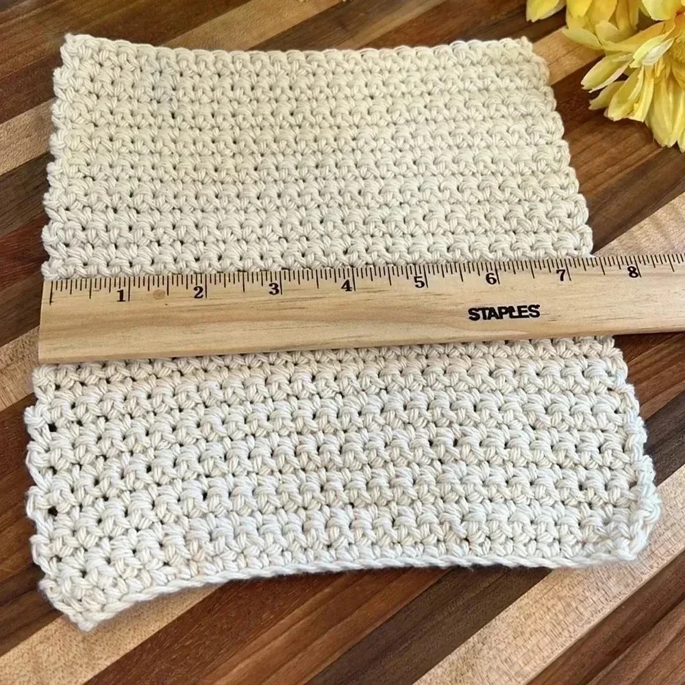 100% Cotton Handmade Washcloths - Set of 3